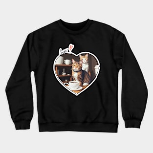 Cat Coffee Lover Crewneck Sweatshirt